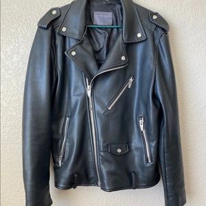 MENS ZARA black LEATHER JACKET- great condition!